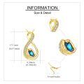 wholesale 14k Gold Infinity Necklace With Blue Opal And Lab Diamond Accents-0-2