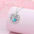wholesale TOUPOP Tree Of Life Necklace Sterling Silver Turquoise December Birthstone Pendant Necklace Irish Celtic Heart Tree Jewelry Birthday Christmas Gifts For Women Wife Girlfriend -0-4