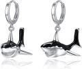 wholesale 925 Sterling Silver Killer Whale Dangle Drop Earrings for Women-0-0