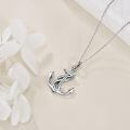 wholesale 925 Sterling Silver Anchor Pendant Necklace Wholesale With Rope Detail-0-13
