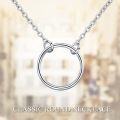 wholesale 925 Sterling Silver Karma Stone Double Circle Pendant Necklaces for Women  Ideas-0-4