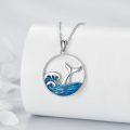 wholesale 925 Sterling Silver Whale Wave Ocean Pendant Necklace for Mom Sea Life s-0-1