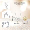 wholesale 925 Sterling Silver Double Heart Pendant with Cubic Zirconias Necklaces for Women Valentines Day Gifts-0-6