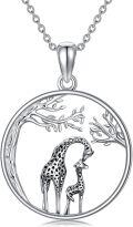 wholesale 925 Sterling Silver Giraffe Tree of Life Pendant Necklace - Cute  for Women & Men-0-0