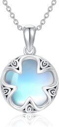 wholesale 925 Sterling Silver Blue Moonstone Celtic Heart Pendant Necklace for Women-0-0