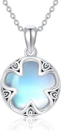 wholesale 925 Sterling Silver Blue Moonstone Celtic Heart Pendant Necklace for Women-A-Celtic Knot