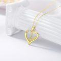 wholesale 14K Gold Double Heart Mom Pendant with 0.6 ctw Moissanites - Mother's Day Gift for Her-0-4