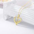 wholesale 14k Gold Mom Open Heart Pendant Necklace Cubic Zirconia Chain Jewelry For Women-0-4