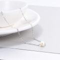 wholesale 925 Sterling Silver Single Pearl Choker Necklace for Women 7-8mm Freshwater Cultured Pearls Wedding Bridesmaids Anniversary 14 16 18 inch-0-11