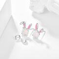 wholesale 925 Sterling Silver Pink Opal Bunny Rabbit Stud Earrings for Women - Hypoallergenic  Idea-0-1