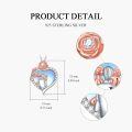 wholesale 925 Sterling Silver Heart-Shaped Photo Frame Rose Gold Flower Pendant Necklace with Cubic Zirconia Stones and Chain - 3D Family Love Gift for Mom/Dad-0-4