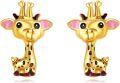 wholesale 925 Sterling Silver Giraffe Stud Earrings - Adorable Animal  for Her-0-0