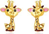 wholesale 925 Sterling Silver Giraffe Stud Earrings - Adorable Animal  for Her-Giraffe