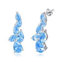 wholesale 925 Sterling Silver Birthstone Teardrop Dangle Earrings for Women-03 Mar