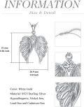wholesale 925 Sterling Silver Angel Wings Necklace with 5A Zircon Diamond Pendant for Women-0-5