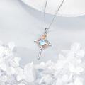 wholesale Sterling Silver Birthstones Rose Cross Heart Crucifix Pendant Necklace for Women-0-71