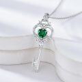 wholesale Metal Stone Birthstone Key Pendant Necklace Gift for Women-0-1