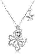 wholesale 925 Sterling Silver Starfish & Octopus Pendant Necklace for Women Girls  48cm Chain Length-0-0