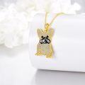 wholesale 925 Sterling Silver Cubic Zirconia French Bulldog Pendant Necklace for Women-0-1