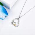 wholesale 925 Sterling Silver Chicken & Chick Heart Pendant Necklace for Women Girls Gifts-0-1