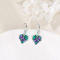 wholesale 925 Sterling Silver Green Purple Leaves Ladybug Dragonfly Snail Spider Frog Drop Earrings Gift for Her-0-2