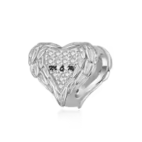 wholesale 925 Sterling Silver Heart Angel Wing Charm Bracelet Wholesale for Women DIY  Ideas-10-mom charm