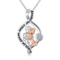 TOUPOP Sterling Silver Infinity Necklace Always My Sister Forever My Friend Jewelry Gift-undefined