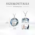 TOUPOP Sterling Silver Blue Crystal Family Tree Of Life Pendant Necklace-0-2