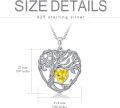 wholesale TOUPOP Irish Celtic Tree Of Life Necklace Sterling Silver Citrine November Birthstone Pendant Necklace Heart Tree Jewelry Birthday Christmas Gifts For Women Wife Girlfriend -0-5