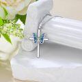 wholesale 925 Sterling Silver Cross with Blue Enamel Butterfly Pendant Necklace for Women-0-3