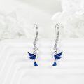 wholesale 925 Sterling Silver Blue Hummingbird Drop Earrings for Women-0-3