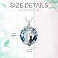 wholesale S925 Sterling Silver & 14K Black Gold Plated Black Cat Tree of Life Necklace for Women, Minimalist Cat Pendant Gift-0-3