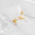 wholesale 14K Gold Diamond Cross Stud Earrings for Women - Religious s-0-3