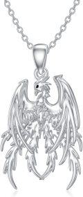 wholesale 925 Sterling Silver Phoenix Bird Pendant Necklace  for Women Girls Mother's Day Birthday Anniversary Present Ideas 45cm Chain Length-0-0