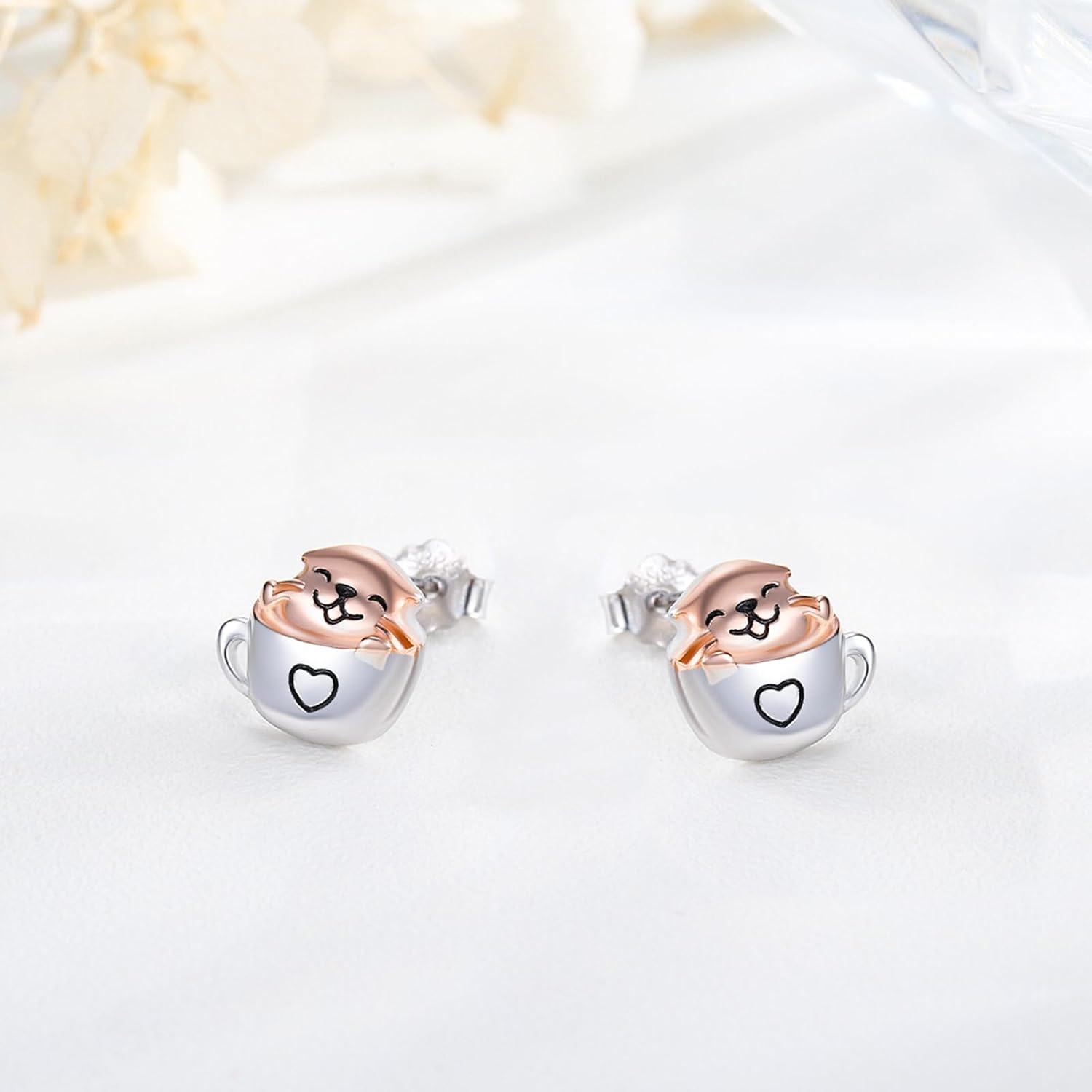 wholesale 925 Sterling Silver Teardrop Otter Heart Drop Dangle Hook Earrings for Women Girls  4cm Length-0-3