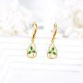 wholesale 14K Gold Celtic Knot Green Stone Drop Earrings for Women s-0-2
