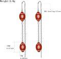 wholesale 925 Sterling Silver Red Football Drop Earrings Sports s for Women-0-4