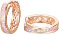 wholesale Rose Gold 925 Sterling Silver Opal Hoop Earrings - Hypoallergenic Minimalist  for Her-0-0