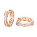 wholesale Rose Gold 925 Sterling Silver Opal Hoop Earrings - Hypoallergenic Minimalist  for Her-0-0