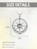 wholesale 925 Sterling Silver Lapis Lazuli Compass Pendant Necklace I'd be lost without you Love Gift for Wife Girlfriend Her Anniversary Birthday-0-27