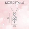 wholesale White Gold Plated 925 Sterling Silver Heart-Shaped Pendant with Cubic Zirconias and Chain for Women's s-0-3