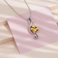 wholesale 925 Sterling Silver Plumeria Flower Musical Note Pendant Necklace for Women-0-1