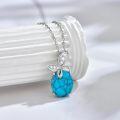 wholesale 925 Sterling Silver Turquoise Stone Butterfly Pendant Necklace - Vintage Bohemian Style s for Her-0-4