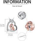 wholesale 925 Sterling Silver Heart-Shaped Pendant with Dachshund Design and Cubic Zirconia Stones - Gifts for Women-0-4