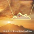 wholesale 925 Sterling Silver Gold Plated Mountain Pendant with Blue Stone and Yellow Seed Charm Christian Jewelry for Women Gifts-0-1