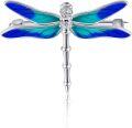 wholesale 925 Sterling Silver Blue & Green Enamel Dragonfly Brooch Pins for Women Girls Gifts Christmas Jewelry 2023-0-0