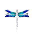 wholesale 925 Sterling Silver Blue & Green Enamel Dragonfly Brooch Pins for Women Girls Gifts Christmas Jewelry 2023-0-0
