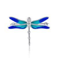 wholesale 925 Sterling Silver Blue & Green Enamel Dragonfly Brooch Pins for Women Girls Gifts Christmas Jewelry 2023-Dragonfly