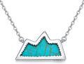 wholesale 925 Sterling Silver Turquoise Natural Stone Mountain Pendant Necklace for Women-0-0