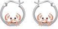 wholesale 925 Sterling Silver Rose Gold Crab Hoop Earrings - Cute Animal  for Her-0-0